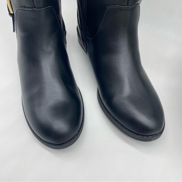 KAREN SCOTT Deliee2 Riding Boots in black and cognac faux leather size 6.5M NEW - Picture 2 of 9